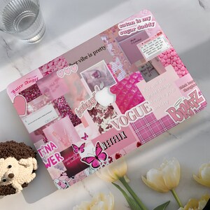 Pink Butterfly Collage Macbook Case: Hard Laptop Cover