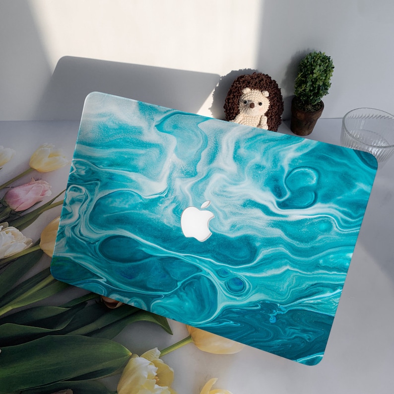 Blue Ocean Wave MacBook Case: Abstract Art Hard Laptop Cover - Etsy