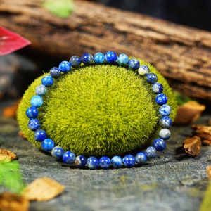 6mm Lapis Lazuli Bracelet, Gemstone Bracelet, Chakra Healing, Beaded Bracelet