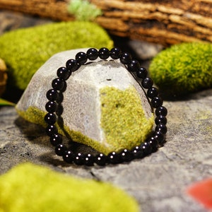 4mm, 6mm Obsidian Bracelet, Gemstone Bracelet, Chakra Healing, Beaded Bracelet