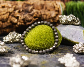 6mm Pyrite Gemstone Bracelet, Chakra Healing