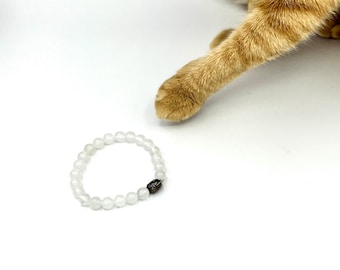 Clear Quartz Beaded Bracelet, Chakra Healing, 8mm Gemstone