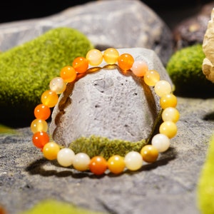 8mm Carnelian Bracelet, Gemstone Bracelet, Chakra Healing, Beaded Bracelet