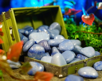Tumbled Blue Quartz Stone, Pocket Gemstone, Chakra Healing