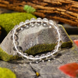 8mm Clear Quartz Bracelet, Gemstone Bracelet, Chakra Healing, Beaded Bracelet