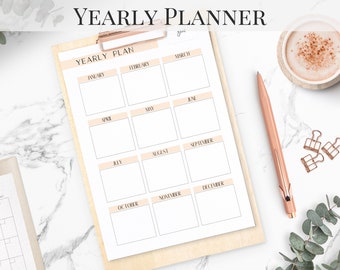Yearly Planner Printable, Yearly Budget, Yearly Goals