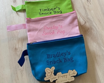 Bolsa de lona de algodón personalizable para aperitivos, neceser de viaje reutilizable, bolsa de aseo.