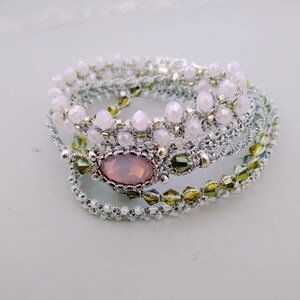 Wrap bracelet with wrap Braided jewelry Bright bracelet with 925 silver plated