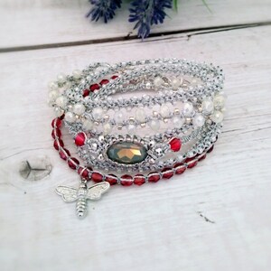 Wrap bracelet with wrap Braided jewelry Bright bracelet with 925 silver plated
