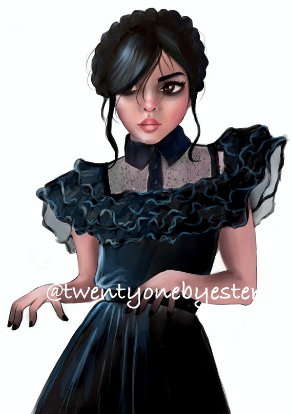 Wednesday Addams Digital Art Jenna Ortega Wednesday Addams -  Sweden