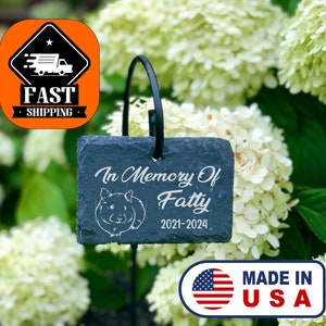 Personalized Hamster Memorial Slate Garden Marker with Sign Stand