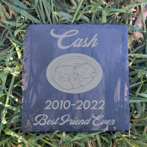 Rat/Mouse Pet Memorial 4x4 Custom Engraved Slate Grave Marker Plaque Personalized For Your Family Pet Pet Mouse or Rat.