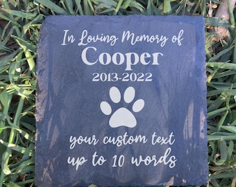Custom Engraved Slate Dog Memorial Plaque: Pet Remembrance