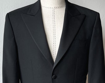 Vintage Rene Lezard Wool Tuxedo: Satin Lapel, EU 50-52 / US 38-40