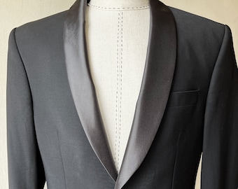 VINTAGE SuperFine Wool Men's Tuxedo Shawl Collar by Graff Milano / Pit to Pit 54.5cm / 21.4in - Size EU50-52 / M-L / US, UK 38-40