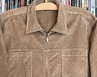 Vintage Corduroy Overshirt: Men's Cotton Jacket, Size L/XL
