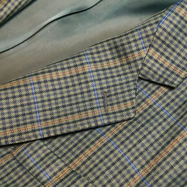 VINTAGE New Wool Green Checks Men's Blazer Jacket / Made in France / by Devred - Size XXL / eu 56 / us 44 (pit to pit: 60cm / 23.6in)