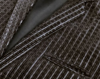 VINTAGE Velvet Cotton Textured Men's Blazer Jacket by Dobber - Size XXL - uk/us 44/46 - eu 56/58
