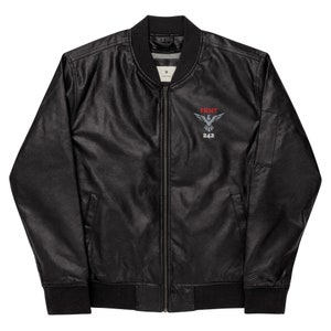 EBM-Front leather bomber jacket EBM-FRNT-242