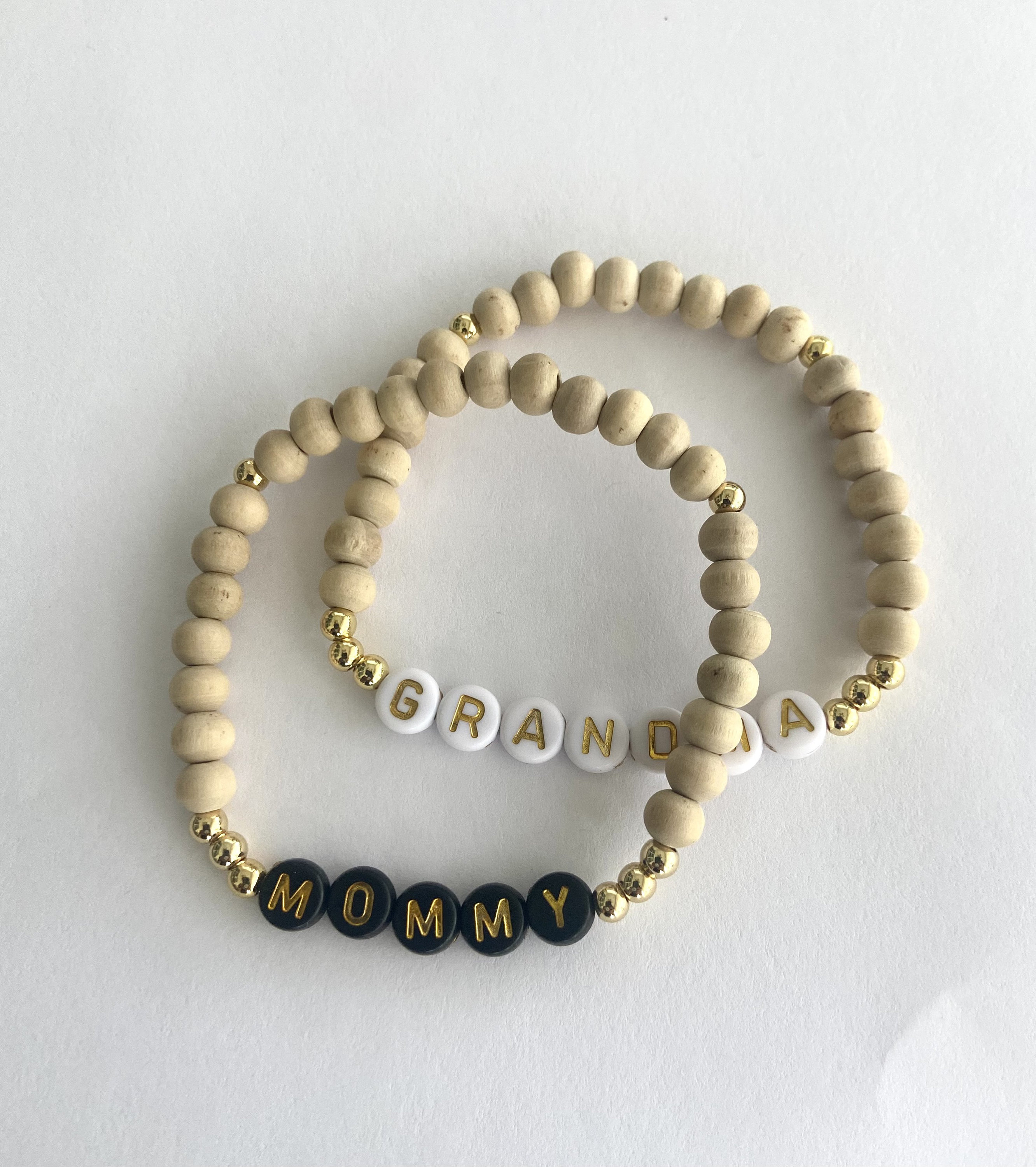 Personalised men's wooden bead bracelet – Ivy & Gold Bracelets