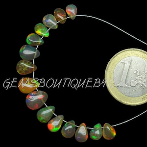 DISCOUNTED PRICE~~15 Pieces~~AAA Grade~~Ethiopian Opal Smooth Pears Briolettes~~Ethiopian Opal Pears Briolettes~~4*6-7*9mm Approx~~ZLQ68