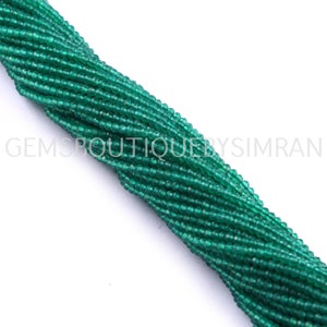 13 Inches Long Strand Green Onyx Faceted Rondelle Beads, Green Onyx Beads (2mm-2.5mm)