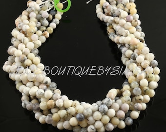 Natural Dendrite Opal Smooth Round Beads~~Dendrite Opal Rounds~~15 Inches Strand~~6mm/8mm