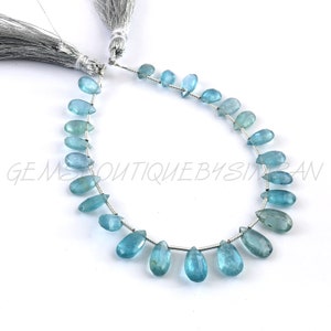 12 pezzi ~~ AAA grado ~~ Natural Aqua Blue Kyanite Faceted Pears Briolette ~ 5 * 8-7 * 12 mm