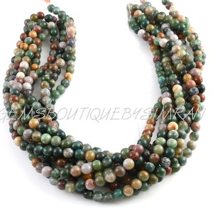 African Bloodstone Smooth Round Beads~~Bloodstone Rounds~~15 Inches Strand~~6mm/8mm