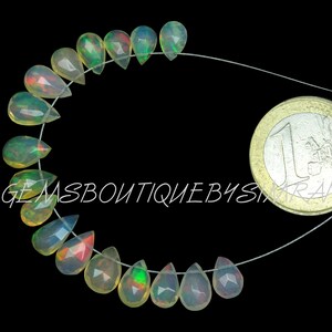 DISCOUNTED PRICE~~17 Pieces~~AAA Grade~~Ethiopian Opal Faceted Pears Briolettes~~Ethiopian Opal Pears Briolettes~~5*7-6*9mm Approx~~ZLQ74
