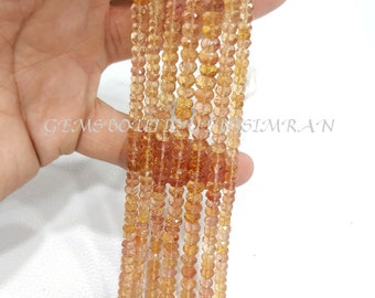 13.5 Inches~~AAA Grade~~Natural Imperial Topaz Faceted Rondelles~~Imperial Topaz Rondelle Beads~~5-5.5mm approx