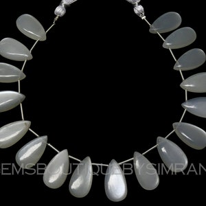 12 Pieces AAA Grade White Ceylon Moonstone Smooth Pears Briolettes~~White Moonstone Pears Briolettes