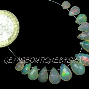 DISCOUNTED PRICE~~14 Pieces~~AAA Grade~~Ethiopian Opal Faceted Pears Briolettes~~Ethiopian Opal Pears Briolettes~~5*7-6*9mm Approx~~