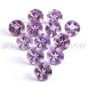 4 Pieces~~AAA Grade~~Brazil Pink Amethyst Round Shape Star Concave Cut Gemstones~~Pink Amethyst Round Concave Cut Gemstones~~12mm Approx