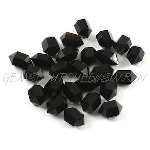 Natural Black Onyx Double Terminated Carved Points Gemstone 6x10mm, Black Onyx Points Jewelry Making Gemstone