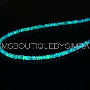 Paraiba Blue Ethiopian Opal Smooth Rondelle Beads, Paraiba Opal Beads, Fire Opal Rondelle Beads