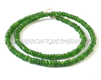 Natural Chrome Diopside Smooth Rondelle Beads Necklace~~Chrome Diopside Rondelle Necklace~~Chrome Diopside Gemstone Necklace