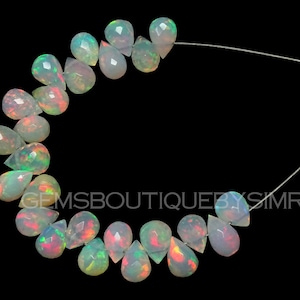 NEW ARRIVAL !!  27 Pieces Natural Ethiopian Opal faceted Drops , Ethiopian Opal Faceted Briolettes