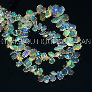 DISCOUNTED PRICE AAA Grade Ethiopian Opal Faceted Pears Briolettes, Ethiopian Opal Pears Briolettes (5*7mm to 7*9mm)
