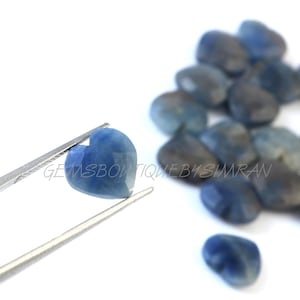 8 Pieces~~Natural Madagascar Blue Sapphire Carved Heart Shape Briolettes~~Blue Sapphire Heart Shape Stones~~11mm approx.