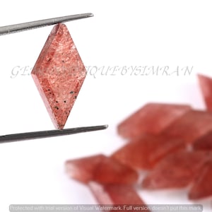 8 Stück~~Rosa Erdbeerquarz Flache Facettierte Diamantform Brioletten~~Rosa Erdbeerquarz Fancy Brioletten~~9*18 mm ca
