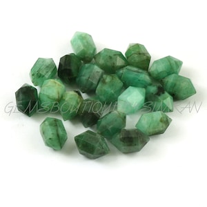 Natural Emerald Double Terminated Carved Points Gemstone 6x10mm, Emerald Bullets ,  Emerald Points Jewelry Making Gemstone