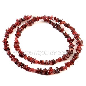 Natural Garnet Chips Beads Necklace~~Garnet Uncut Beads Necklace~~Garnet Gemstone Necklace~~Garnet Chips