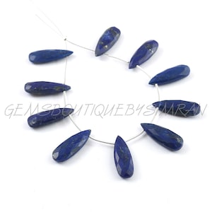6 Pieces~~Nice Quality Natural Lapis Faceted Pears~~Lapis Elongated Pears~~8*24mm approx~~ZLQ301