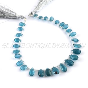 14 pezzi ~~ AAA Grade ~~ Natural Aqua Blue Kyanite Faceted Pears Briolette ~~5 * 8-7 * 11 mm