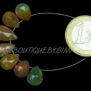 DISCOUNTED PRICE~~7 Pieces~~AAA Grade~~Ethiopian Opal Faceted Pears Briolettes~~Ethiopian Opal Pears Briolettes~~7*10-8*13mm Approx~~