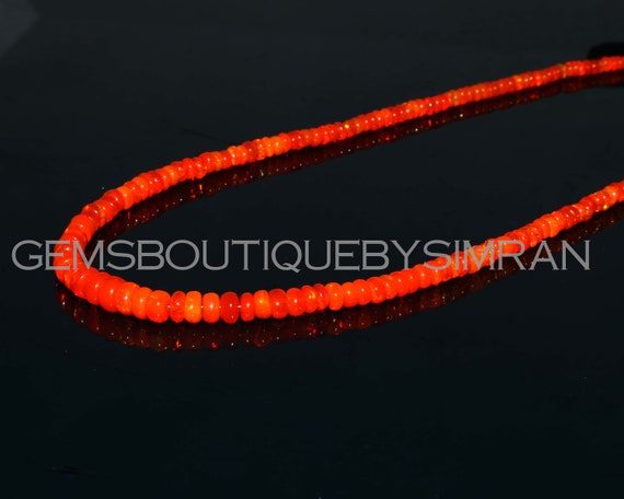 Perle Di Opale Etiope Welo Fire Opal - Forma Rondelle, 2,5-4,5 Mm, Collana Da 18 Pollici (45 Cm), Per Bigiotteria Fai-da-te, Cristalli Lisci Blu - 2