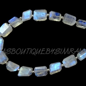 18 Pieces -- Excellent Quality Rainbow Moonstone Step cut Nuggets -- Moonstone Nuggets