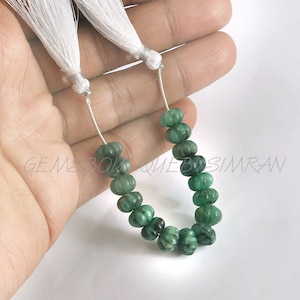 16 Pieces~~AAA Grade~~Natural Emerald Carved Melon Beads~~Emerald Pumpkin Beads~~8mm Approx.
