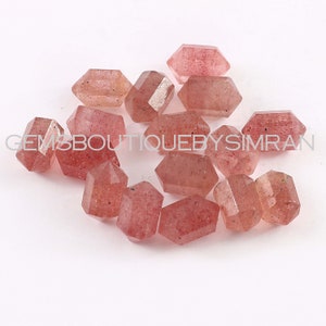 Strawberry Quartz Double Terminated Carved Points Gemstone (6x10 mm) Terminated Points Wands, Quartz Points Jewelry Making Gemstone